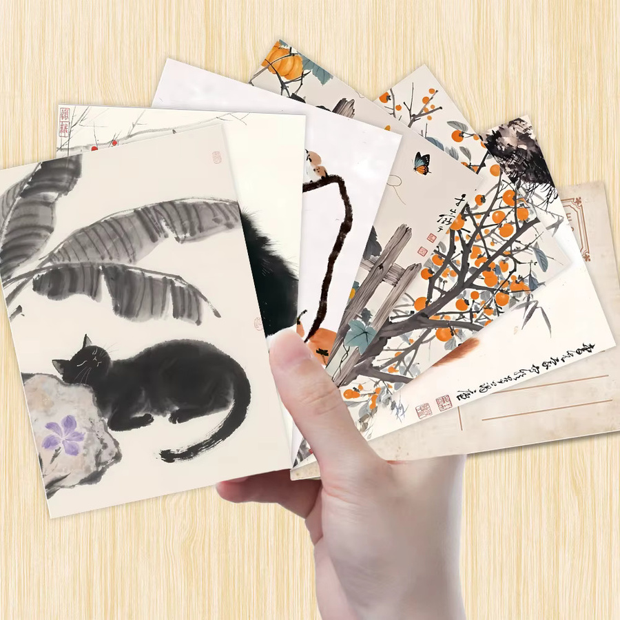 32 Stück Postkarten mit Tintenkatzen-Illustrationen in Multicolor, dekorative Papier-Postkarten für Wohnzimmer und Schlafzimmer - Bild 1