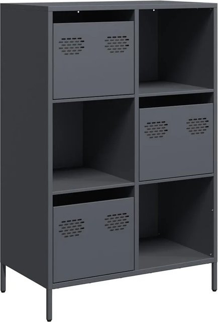 vidaXL Highboard aus kaltgewalztem Stahl in Anthrazit matt, B/T/H: 68 x 39 x 103,5 cm - Bild 1