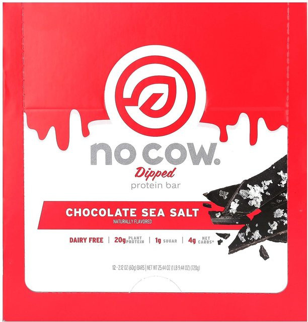 No Cow Dipped Protein Bar Schokolade Meersalz 12 x 60 g - Bild 1