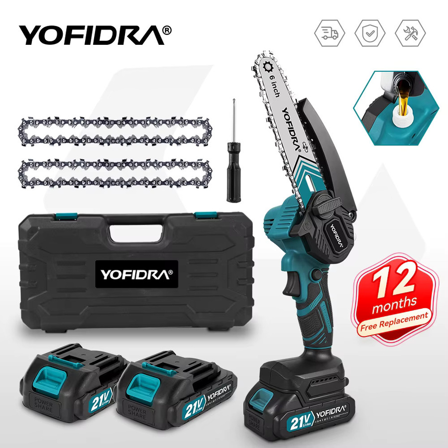 YOFIDRA Elektrische Akku-Kettensäge 6 Zoll mit Öler für Makita 21V LXT Batterien zum Schneiden von Holz und Ästen - Bild 7