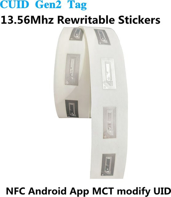 YEVERAXIN CUID Gen2 Elektronischer NFC Tag, Wiederbeschreibbarer Smart Key Clone Token ISO14443, IC 13,56 MHz RFID-Replika-Aufkleber, Weiß - Bild 1