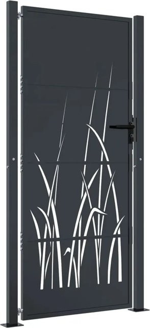 vidaXL Gartentor aus verzinktem Stahl in Anthrazit, B/H: 110 x 205 cm - Bild 1