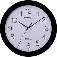 technoline WT 8000 Funkuhr analog in Schwarz und Weiß, runde Wanduhr mit Funksteuerung - Bild 1
