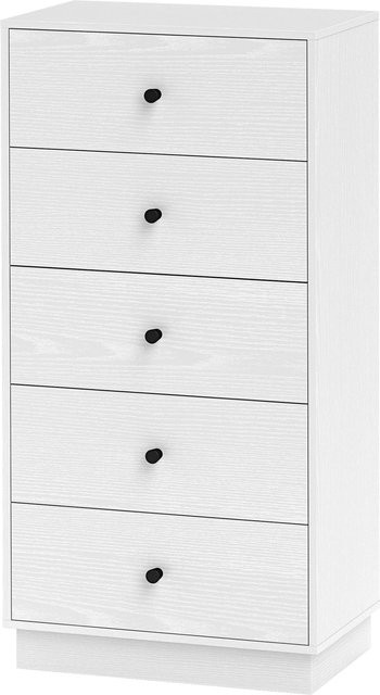 HOMCOM Kommode mit 5 Schubladen in modernem Stil, weiß, B/T/H: 47 x 29 x 95 cm - Bild 1