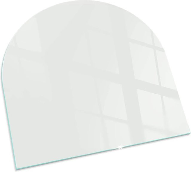 Tulup Glasbodenplatte für Kaminöfen in Grau, Halbkreis, B/T: 100 x 100 cm - Bild 1