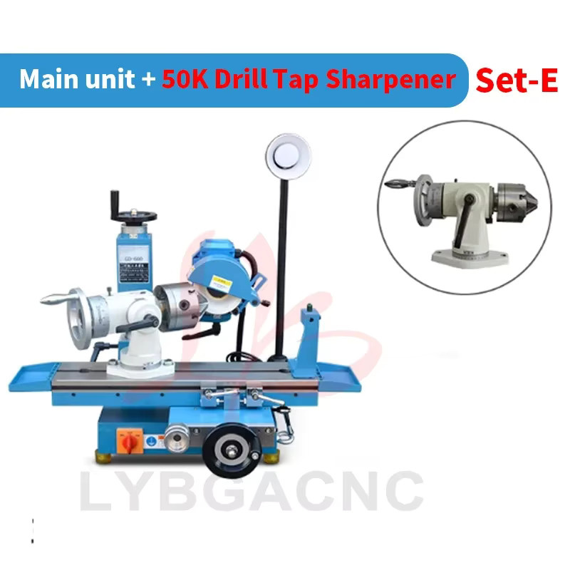 Multifunktionale Universal-Werkzeugschleifmaschine GD-60 Metallschneidewerkzeug-Schärfmaschine mit 50K Bohrer- und Gewindeschneidwerkzeug-Schleifset in Blau - Bild 2