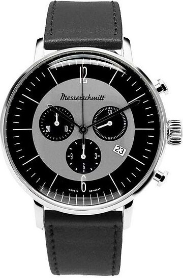 Messerschmitt Fliegeruhr, Chronograph, Quarz, Edelstahl, Leder, Herren - Bild 1