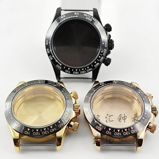 LIYAN Uhrengehäuse Edelstahl, PVD Schwarz, 40mm, Saphirglas, Unisex - Bild 1