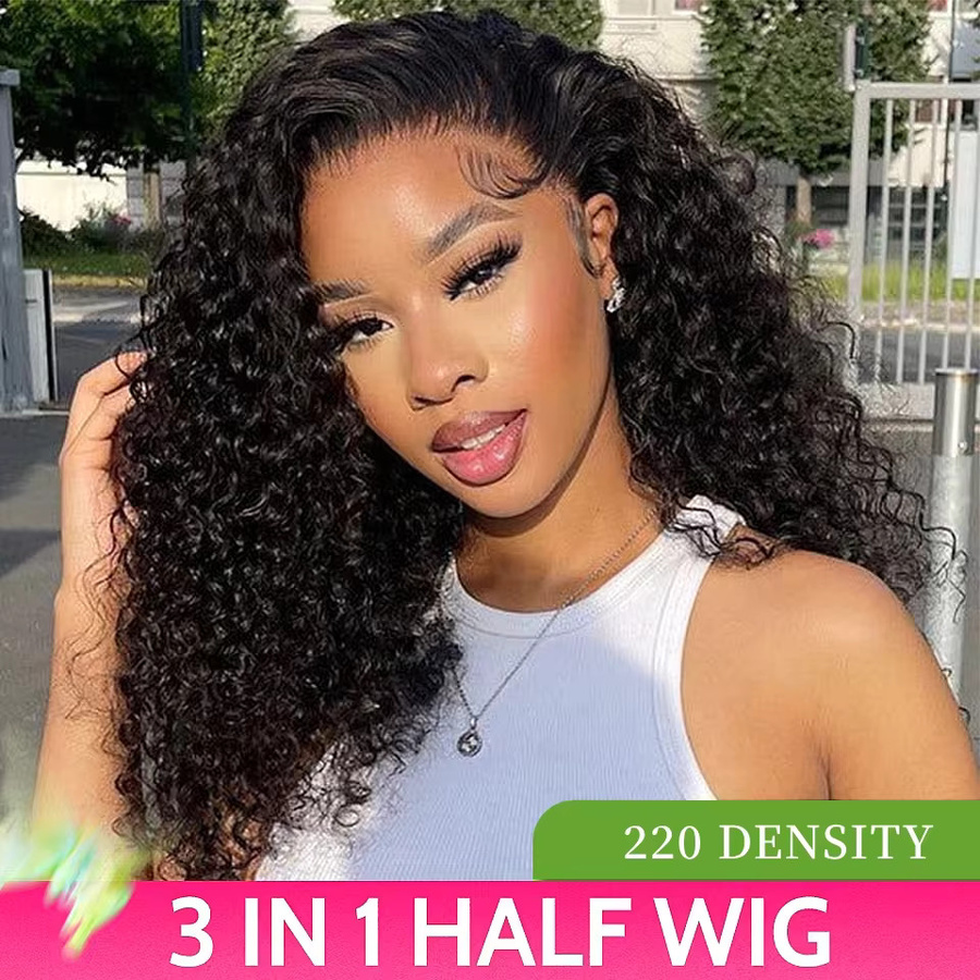 Cheetahbeauty Halbperücke aus Echthaar, Kinky Curly, 220% Dichte - Bild 2