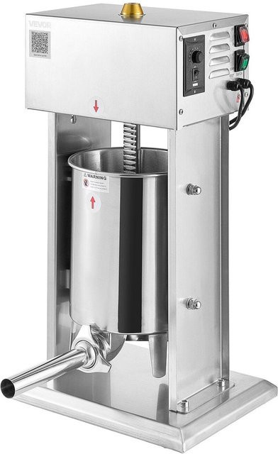 Elektrischer Wurstfüller von Buying Solutions, MB, vertikaler Fleischfüller aus Edelstahl in Silber mit stufenloser Geschwindigkeitsregelung und Fußpedal, Fassungsvermögen: 10 kg - Bild 1