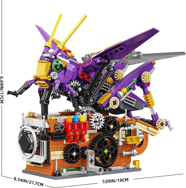 Yiran toy Mechanische Heuschrecken, Bausteine Set, 596 Teile, ab 3 Jahren - Bild 1