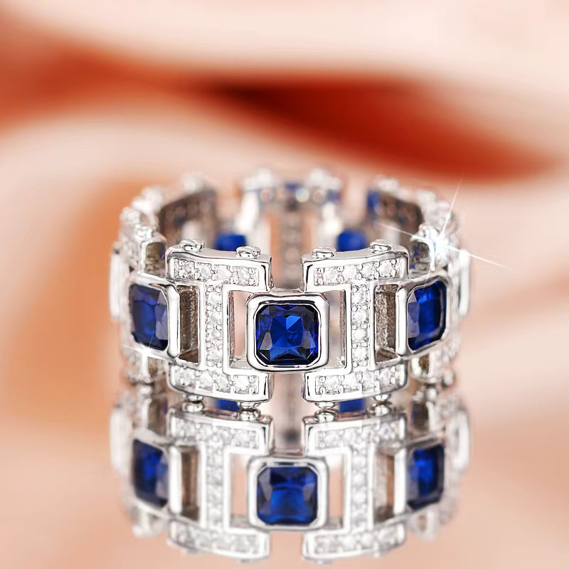 Huitan Ring, blauem Zirkonia, Silber, Damen - Bild 2