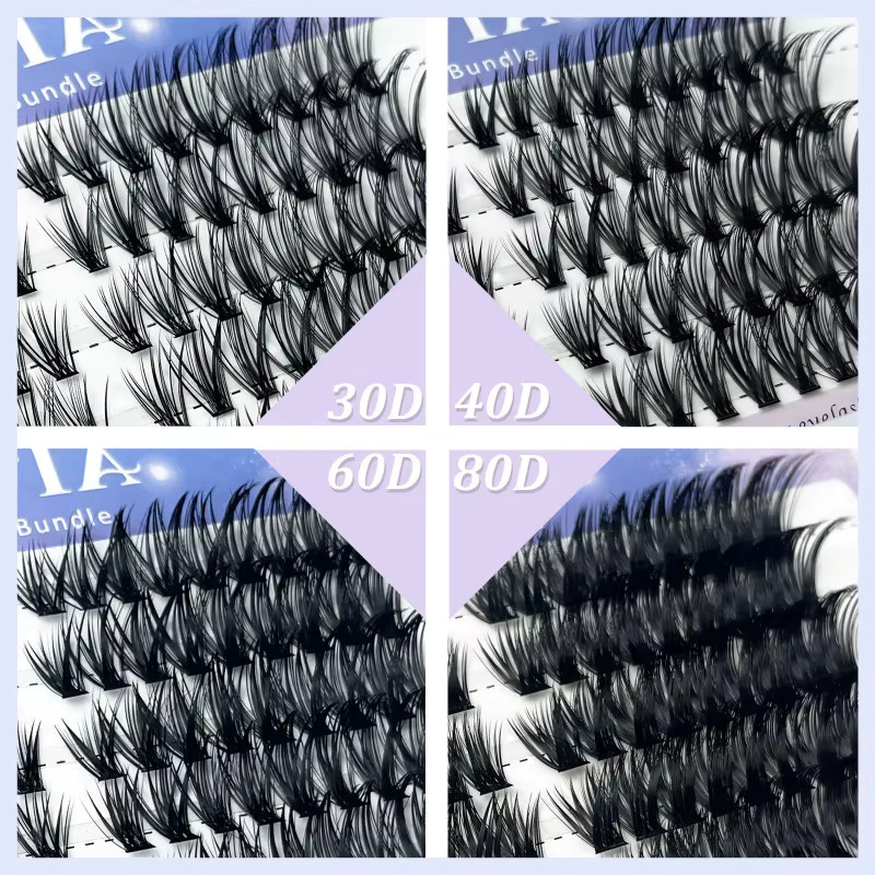 MIOFIA Wimpernverlängerungen 3D Cluster, 90 Bündel, Natürlich, Unisex - Bild 2