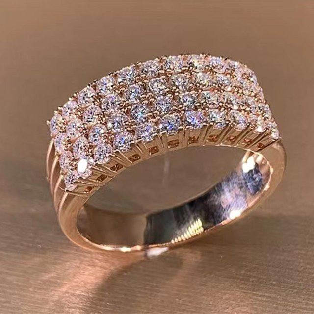 Huitan Fingerring, Roségold, Zirkonia, Damen - Bild 1