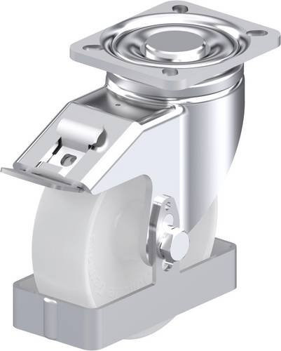 Blickle Stahlblech-Lenkrolle LH-PO 125G-1-FI-FS in Silber, Rad-Durchmesser: 125 mm, Tragfähigkeit: 300 kg - Bild 1