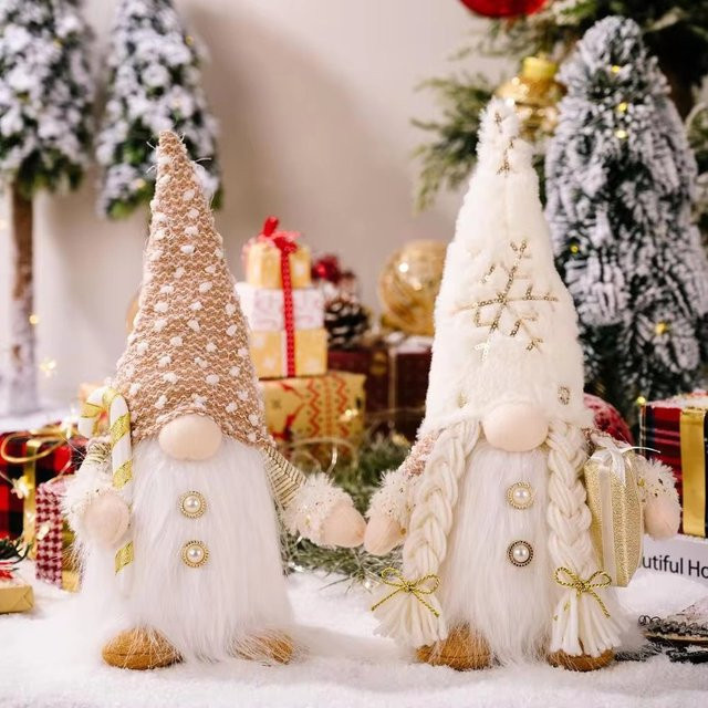 Leuchtender Weihnachtszwerg als gesichtslose Weihnachtspuppe für die Heimdekoration, Höhe: 30 cm - Bild 1