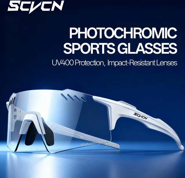 SCVCN Sportsonnenbrille, selbsttönend, Vollrand, Unisex, Kunststoff - Bild 1