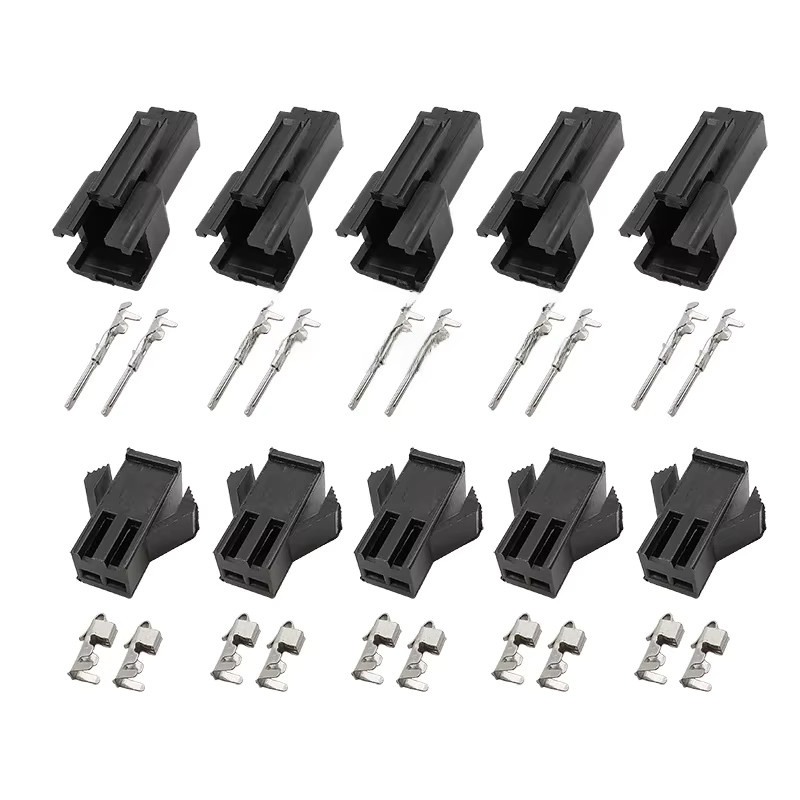 JST SM 2 Pin Anschluss-Set mit 2,54mm Pitch, Männlich und Weiblich, Schwarz, 10 Sets - Bild 3