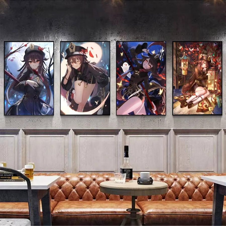 Kayou Genshin Impact Hu Tao Wandkunst-Poster, selbstklebend, Mehrfarbig, B: 20,0 cm, H: 20,0 cm, T: 15,0 cm - Bild 2
