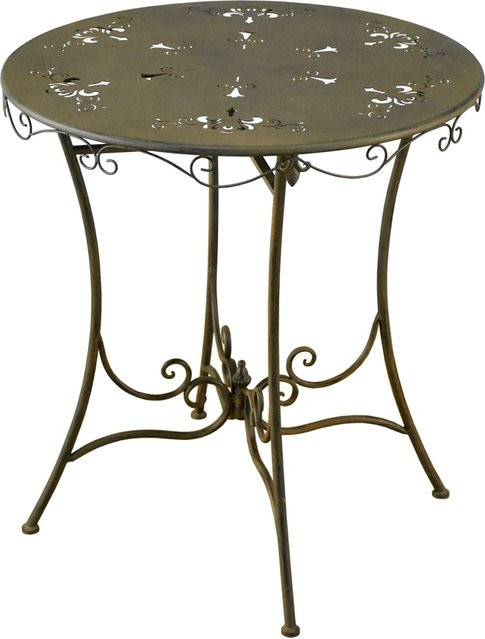 HTI-Living Runder nostalgischer Metalltisch Lily in Braun, Durchmesser: 70 cm, Höhe: 75 cm - Bild 1