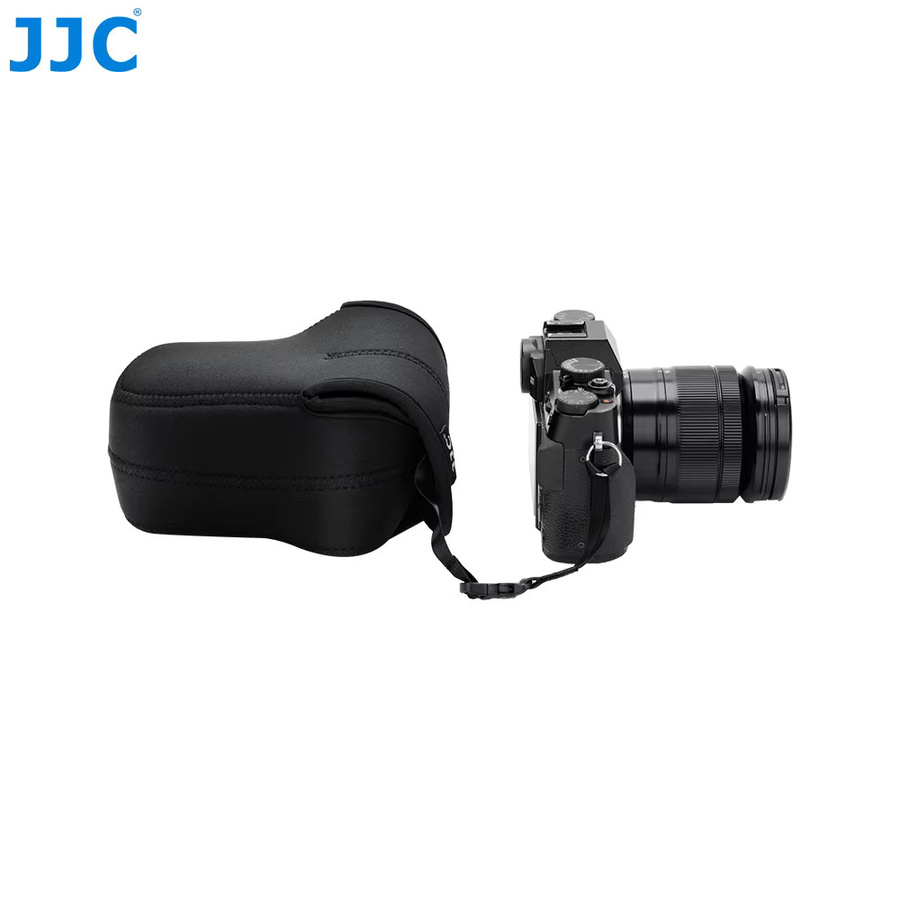 JJC Neopren-Kameratasche für spiegellose Kameras in Schwarz mit Anti-Verlust-Innenriemen für Sony Nikon Fujifilm und Olympus - Bild 2