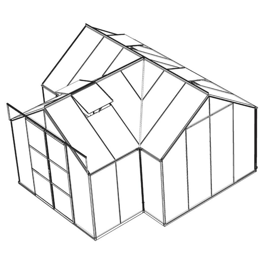 Vitavia Gewächshaus Sirona in Schwarz mit 13 m² Fläche und 3 mm ESG-Glas - Bild 3