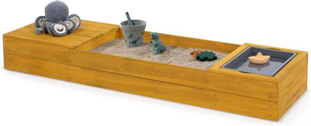 Muddy Buddy Sandkasten Space Saver aus Massivholz in Ocker, B/H/L: 45 x 20 x 150 cm - Bild 1
