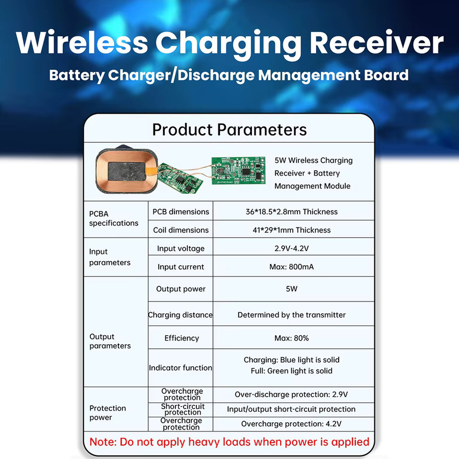 5W kabelloses Lademodul mit PCBA und kleiner Spule für 3,7V Lithium-Batterien - Bild 4