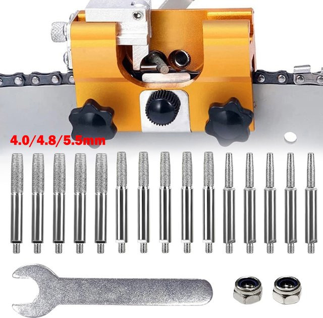 Vibratite 6-teiliges Set Elektrisches Kettensägen-Schärfwerkzeug für Ketten mit 4 bis 5,5 mm Stärke - Bild 1