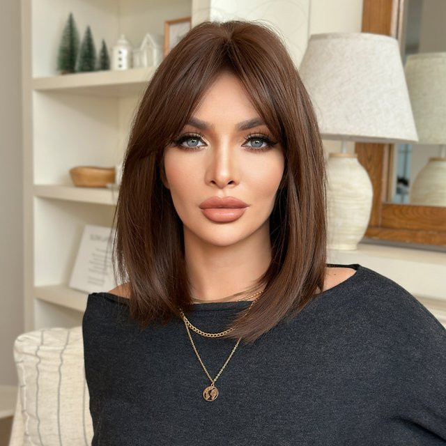 7JHH WIGS Perücke, Mokka-Braun, kurz, Damen - Bild 1