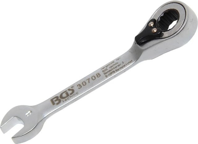 BGS Ratschenring Maulschlüssel Kombination aus Chrom-Vanadium in Silber, 8 mm - Bild 1