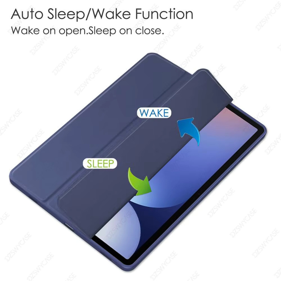 DZSWYCASE Schutzhülle für Samsung Galaxy Tab S10 Plus, S9 Plus und S9 FE 12,4 Zoll mit Stifthalter und Auto-Sleep/Wake-Funktion, dreifach faltbare Standhülle, Schwarz oder Blau - Bild 3