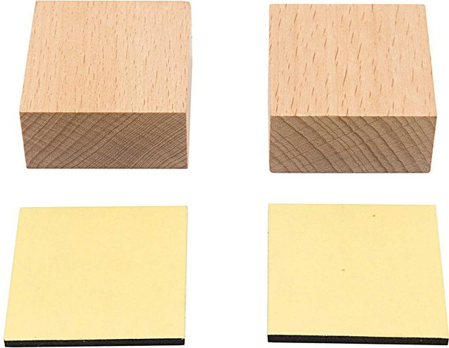 Rico Design Paper Poetry Holzstempelblock quadratisch, 2 Stück, B/T/H: 4 x 4 x 2 cm - Bild 1