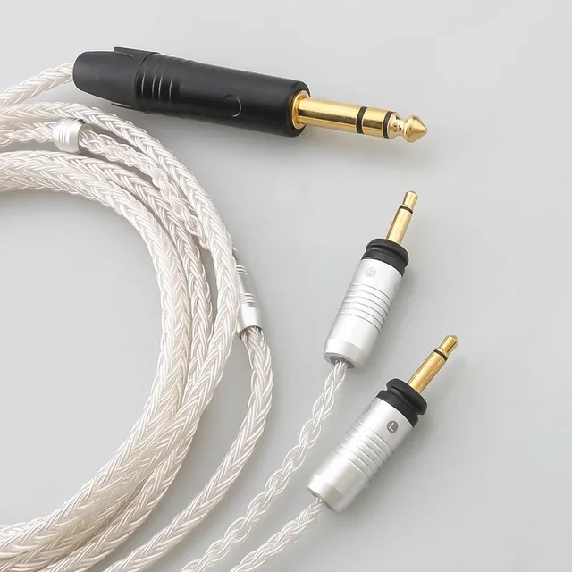 Focal HiFi Kopfhörerkabel mit 16-adrigem OCC versilbertem Leiter und zwei 3,5-mm-Steckern in Weiß für Clear, Elear, Elex, Elegia, Stellia und Celestee - Bild 1