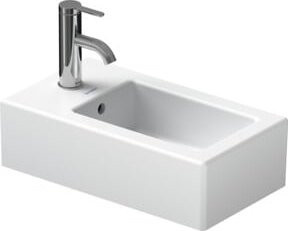 Duravit Handwaschbecken Vero aus Keramik in Weiß, rechteckig, mit Überlauf und Hahnlochbank, B: 45 cm, T: 45 cm, H: 25 cm - Bild 1