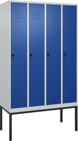 C+P Spind Classic PLUS Garderobenschrank mit 4 Abteilen, Stahlkonstruktion, Sicherheits-Drehriegel, 4 Garderobenhaken und mittiger Trennwand, H x B x T: 212 x 120 x 50 cm - Bild 1