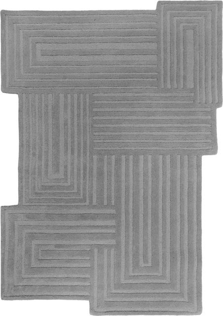Flair Rugs Wollteppich Zen in Grau mit geometrischem Design, B/T: 160 x 230 cm - Bild 1