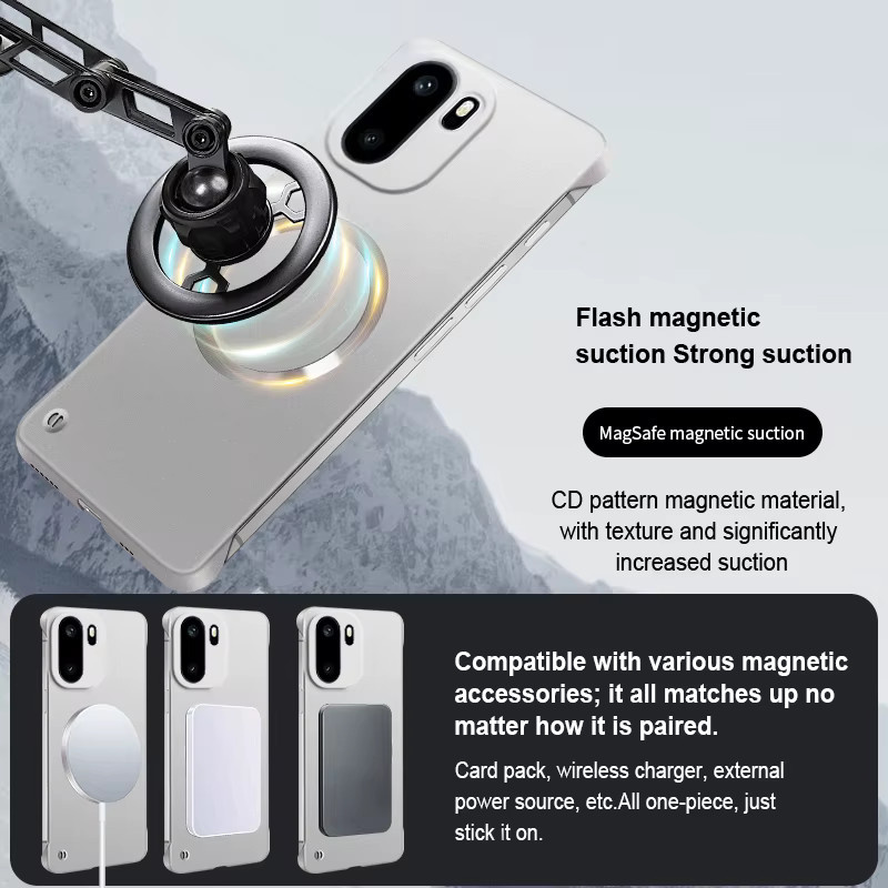 MagSafe Magnetische Schutzhülle für OnePlus Ace6 15T 13T 15 13 5G aus hartem PC mit metallischer Lackierung in Schwarz - Bild 3