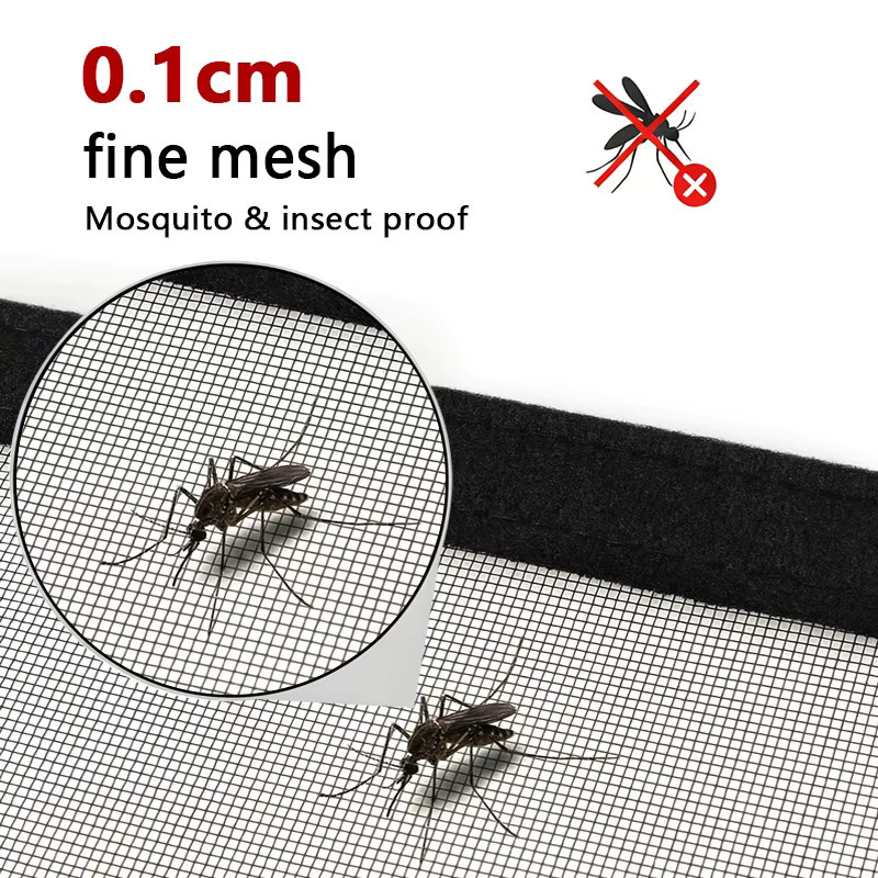 TranquilTouch Insektenschutzgitter-Set Schwarz mit Klettverschluss zur einfachen Installation, abnehmbares und wiederverwendbares Anti-Mücken-Netz für dein Zuhause - Bild 3