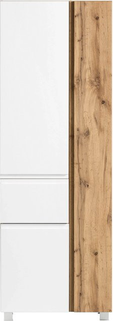 Held Möbel Seitenschrank Ancona modern in Weiß-Wotaneiche matt, B/T/H: 65 x 35 x 180 cm - Bild 1