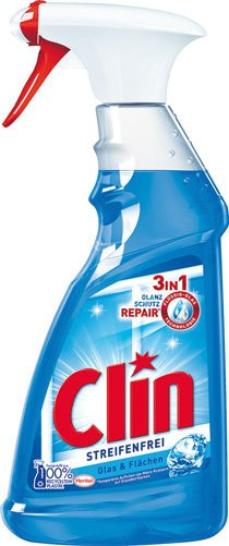 Clin Streifenfrei Glas & Flächen Reiniger mit Pumpe, Blau, 500 ml - Bild 1