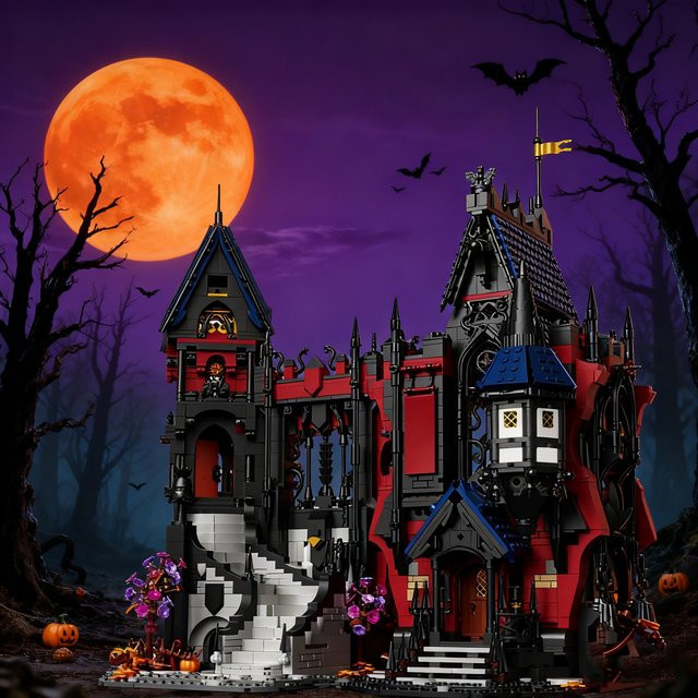 AMAZINGBLOKS Vampire Castle Bausteine Set mit 3540 Teilen, Gothic Horror Schloss Modell aus Kunststoff, Multicolour DIY Spielzeug für Kinder ab 14 Jahren - Bild 1