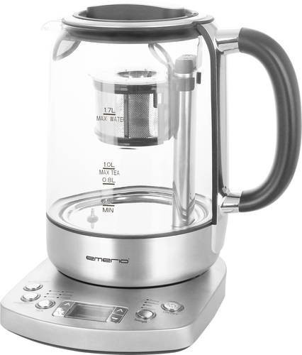 Emerio Wasserkocher WK-122248 mit Display, BPA-frei, Silber/Schwarz, 1,7 l - Bild 1