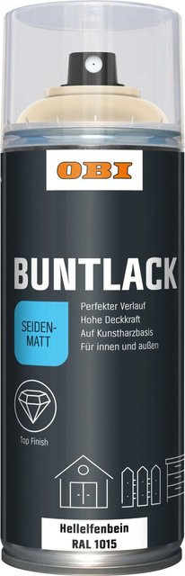 OBI Buntlack Spray RAL 1015 Hellelfenbein Beige seidenmatt 400 ml - Bild 1