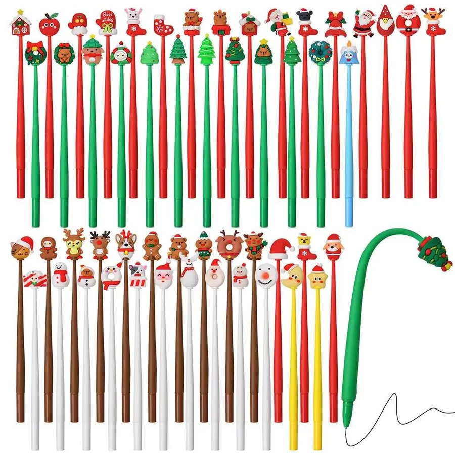Weihnachtliche Schreibstifte mit festlichem Motiv in verschiedenen Designs für Schule und Büro, Mehrfarbig - Bild 5