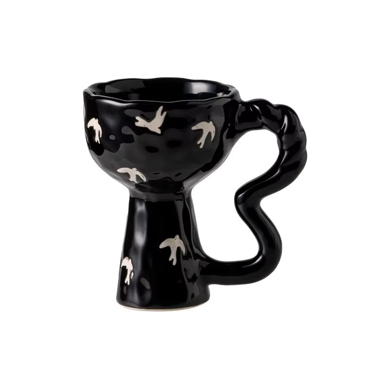 Handbemalter Keramikbecher im Vintage-Stil von PDQ für Kaffee und Tee - Bild 5