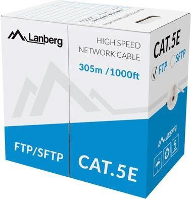 Lanberg Netzwerkkabel Cat5e F/UTP Ethernet LAN Grau 305 m LCF5-10CC-0305-S - Bild 1