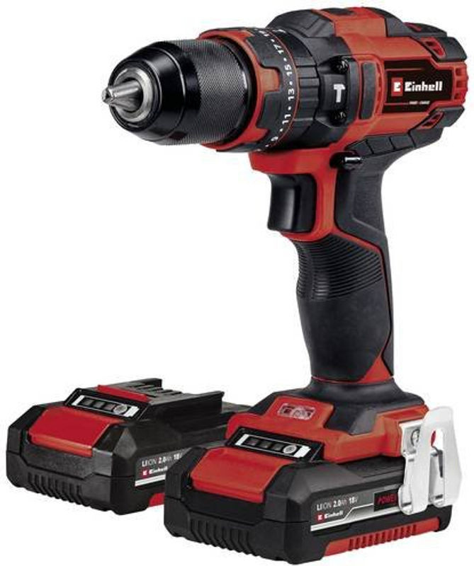 Einhell Power X-Change Akku-Schlagbohrschrauber TE-CD 18/40 Li-i +64 in Rot/Schwarz mit 2 Akkus à 2,0 Ah und Ladegerät - Bild 2