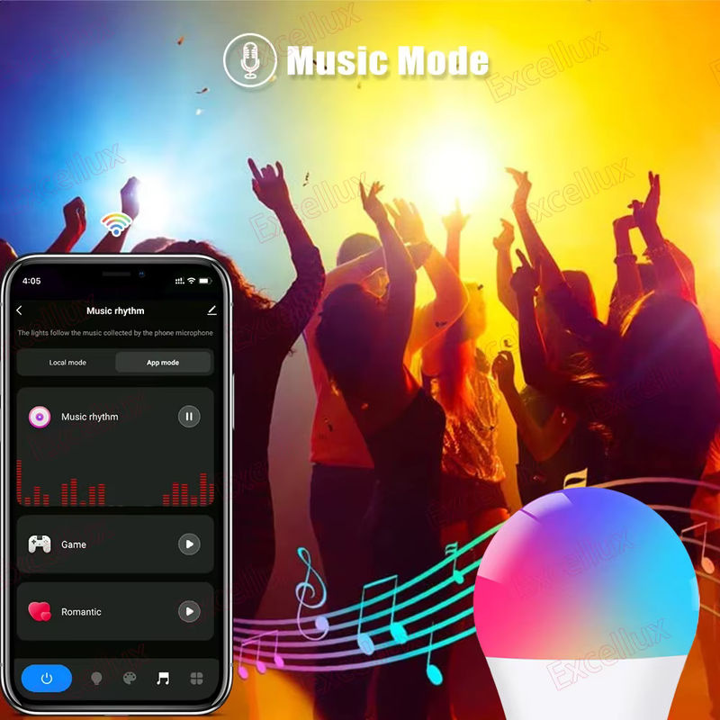 Tuya E27 Smart LED-Glühbirne mit RGBWW, 15 W, App-Steuerung via Bluetooth und WLAN, kompatibel mit Amazon Alexa und Google Assistant, Multicolour - Bild 4