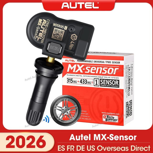 Autel MX-Sensor TPMS 2-in-1 Einpressbare Reifensensoren in Schwarz, 315MHz und 433MHz, kompatibel mit TS501 Pro und TS508WF - Bild 1